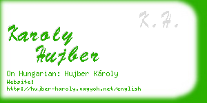 karoly hujber business card