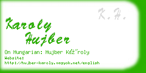 karoly hujber business card